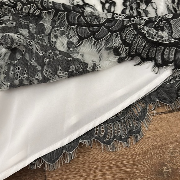 NWT Italian Designer Patrizia Pepe Camicia Black White Lace Tank Size 4 US IT 38 - Picture 8 of 11